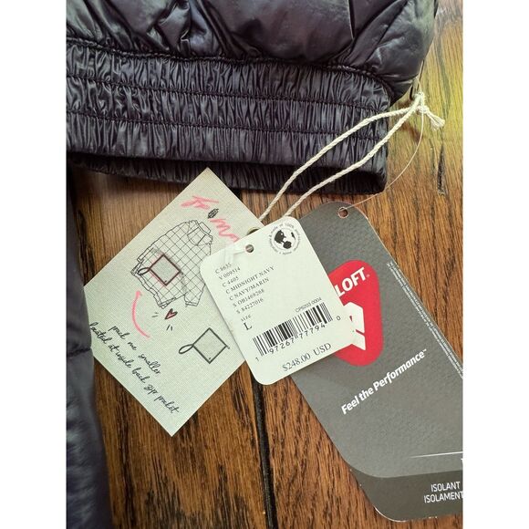 Free People Movement Womens Patricia Packable Poncho Puffer Coat Black Large - Picture 4 of 10